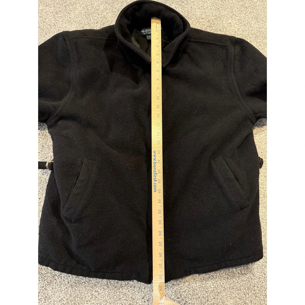 Polo Ralph Lauren XXL Black Wool Blend Jacket Full Zip Womenswear Style‎